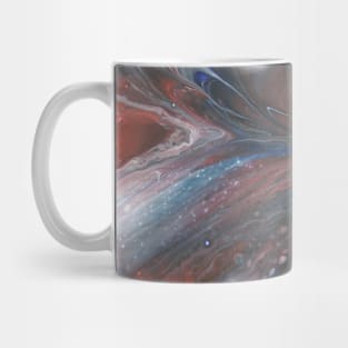 Marbling design in Reds, Blacks and Whites Mug